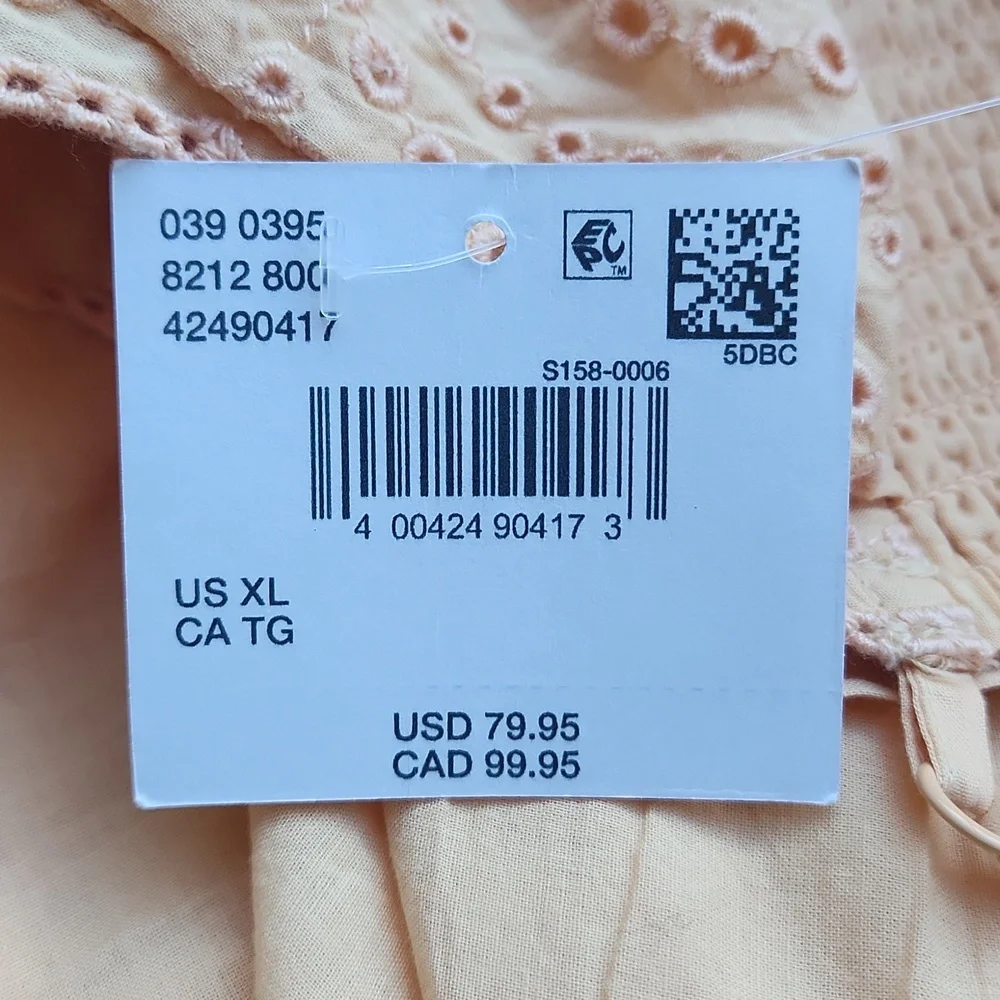 New American Eagle Orange Scalloped Midi Dress Size XL - Picture 9 of 11